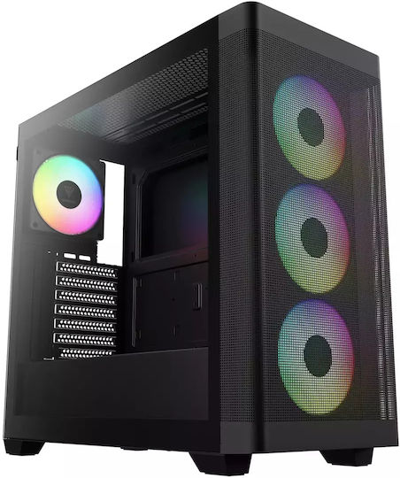 Gamdias Athena M3 Gaming Midi Tower Κουτί Υπολογιστή με Πλαϊνό Παράθυρο και ARGB Φωτισμό Μαύρο