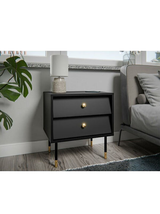Feletri 106 Living Room TV Unit Black L52xW39xH55cm