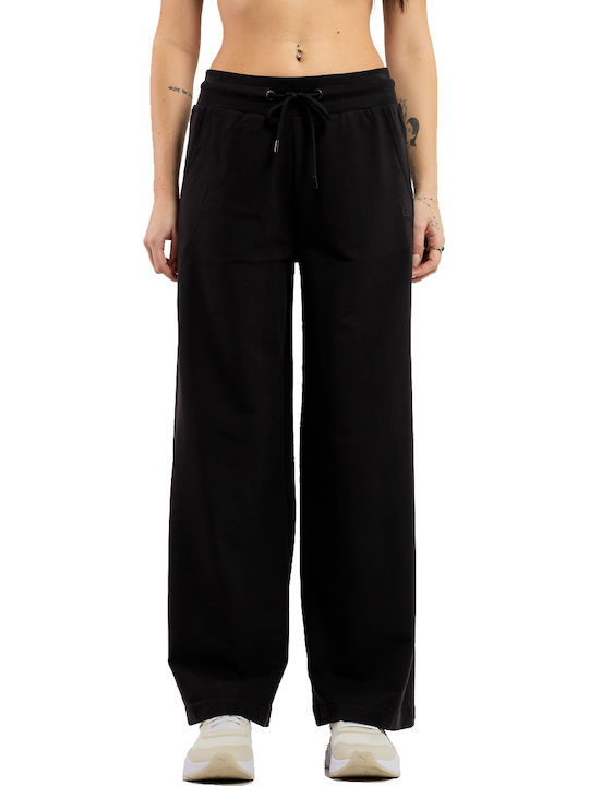 Terry Pantaloni de Trening cu pantaloni evazati Negru