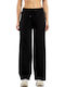 Terry Pantaloni de Trening cu pantaloni evazati Negru