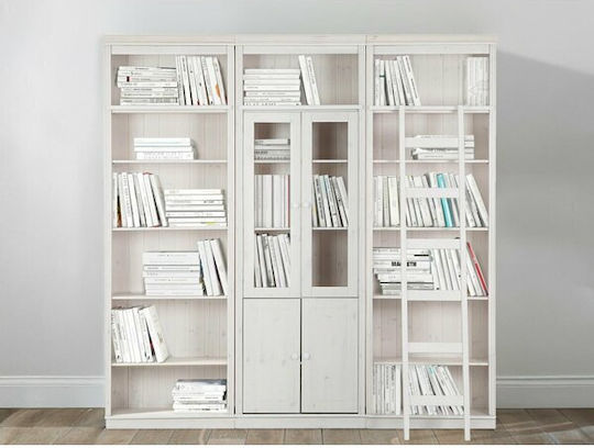 Bibliothek Saltoro 126 Weiß, Kiefer 222x34x223cm