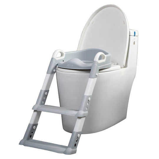 X-treme Baby Kleinkinder-Toilettensitz Mit Stufe & Griffen Grau