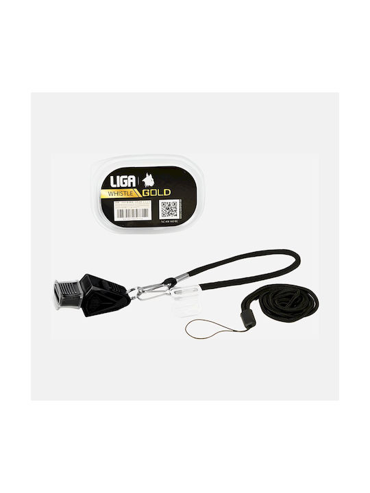 Liga Sportpfeife Kunststoff Gold mit Kordel Tasche