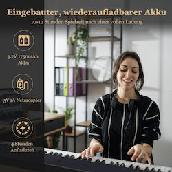 Costway Synthesizer MU10090DE-DK με 88 Πλήκτρα με Βάση Μαύρο
