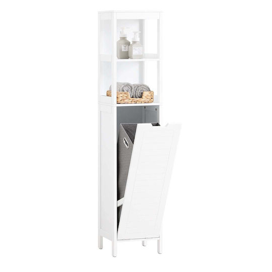SoBuy BZR123-W Στήλη Μπάνιου Δαπέδου για Πλυντήριο 30x30x145cm Λευκή