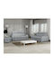 Etrcala 107 Living Room Furniture Set 2-Seater & 2-Seater & Stool Gray