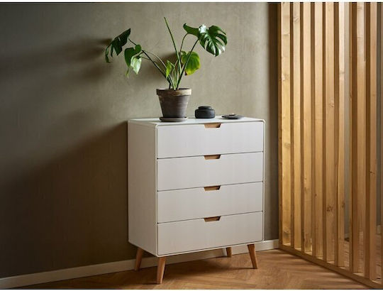 Συρταριέρα Κρεβατοκάμαρας Holz Norsica 851 Oak, White 80x40x100cm
