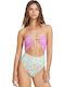 Folk Story One-Piece Swimsuit with Cutouts Floral Multi