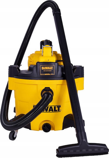 DEWALT Прахосмукачка За Течности / Твърди 1080W с Пластмаса Контейнер 34лт