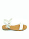 Flache Sandalen für Damen in Weiß Farbe