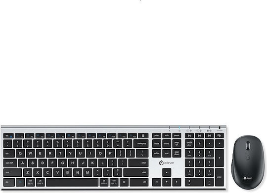 iClever BK23 Kabellos Bluetooth Tastatur & Maus Set Englisch US