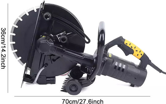 Electric Concrete Slotting Machine 3200W Power High Cutting Speed Black Eu