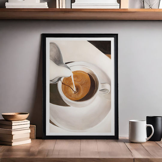 Poster Cappuccino Coffee Pst25333 21cm X 30cm Λευκό Κάδρο Pvc
