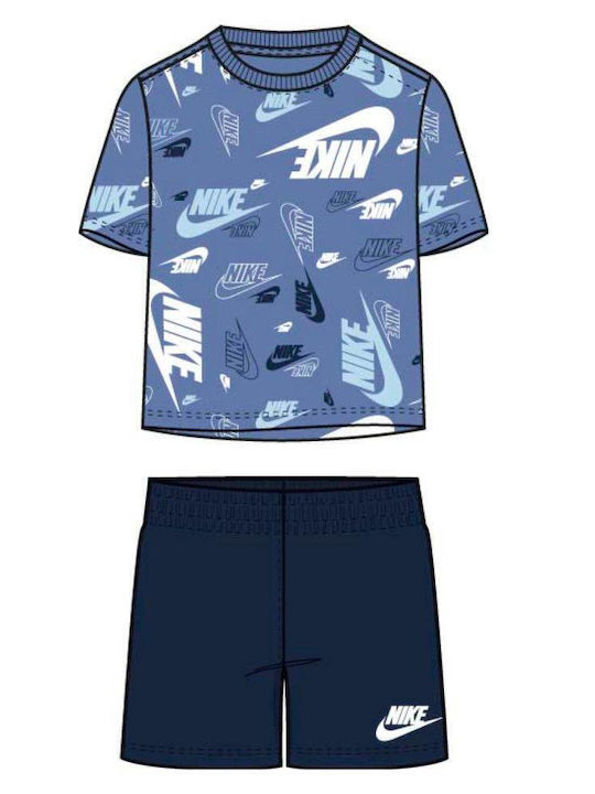 Nike Kids' Set with Shorts Summer 2pcs Blue Spo...