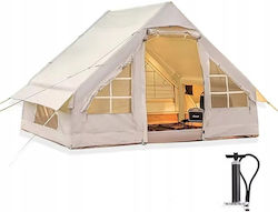 Σκηνή Camping Μπεζ Φουσκωτή 4 Ατόμων