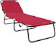 vidaXL Foldable Metallic Beach Sunbed Red 56x189x87cm