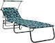 vidaXL Foldable Metallic Beach Sunbed Black 56x190x81cm