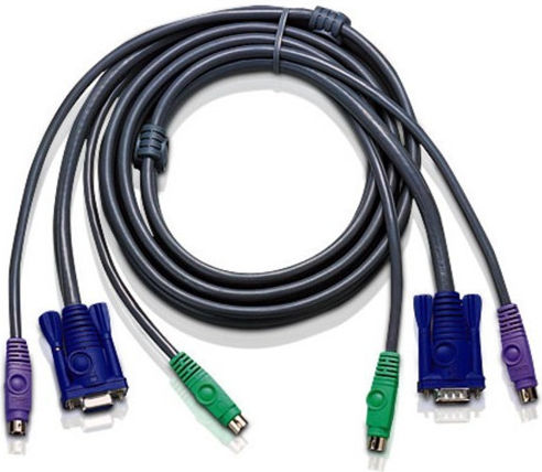KVM кабел Aten 2L-1006P/C VGA M + 2x PS/2 M към VGA F + PS/2 M 6.0 м