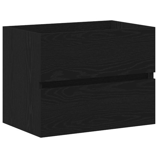 vidaXL Πάγκος χωρίς Νιπτήρα Μ60xΒ38.5xΥ45cm Μαύρη Βελανιδιά