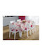 Kariert Fleckabweisend Roses 465 Grey-pink 90x90cm