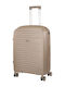 Xplorer Mittlerer Hartgepäckkoffer Beige mit 4 Rädern Höhe 65cm