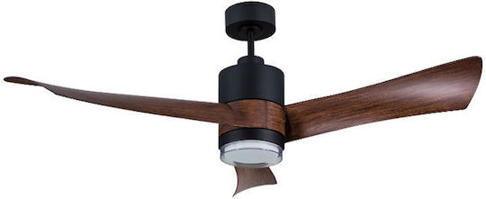 Primo Primo Ceiling Fan 137cm with Light Fixture Brown / Black