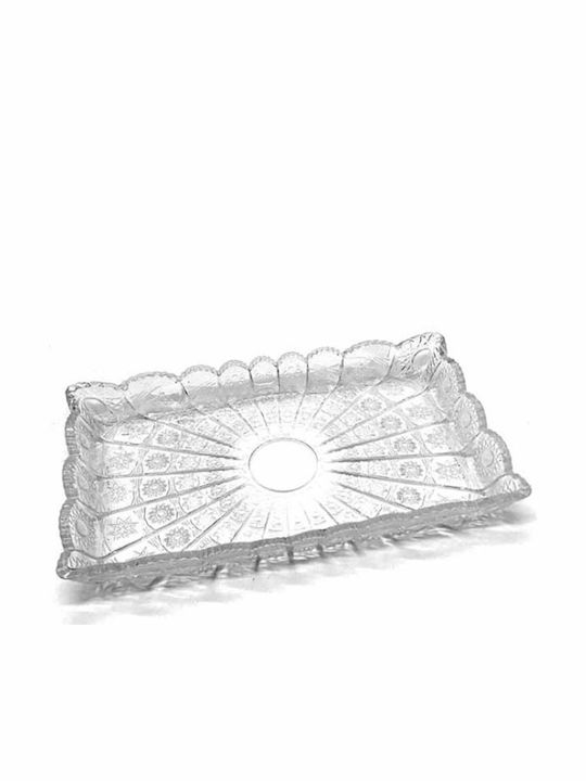 Glass Decorative Platter Lirmartur Transparent 29x17x3.5cm