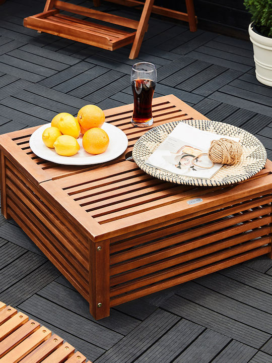 Masă Pentru Spații Exterioare Mici Din Salcâm Maro 62x62x26cm