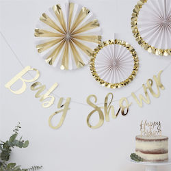 Χάρτινη Γιρλάντα Baby Shower Χρυσή