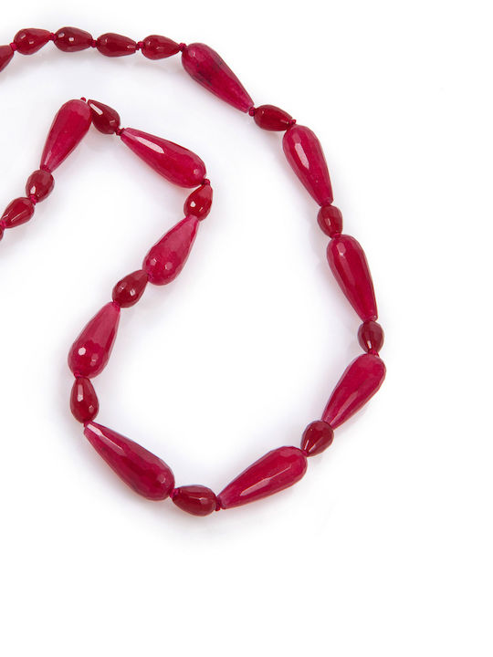 Studio Boneli Colier Cu Design Lacrimă Bordo