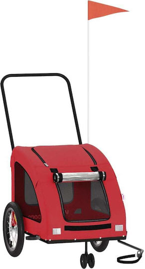 vidaXL Dog Carrying Red Bicycle Trailer for 45kg Pets