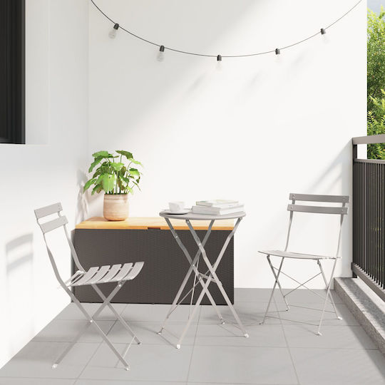 Zappeion Metallic Beige Outdoor Chair 2 Pieces 42x42 cm