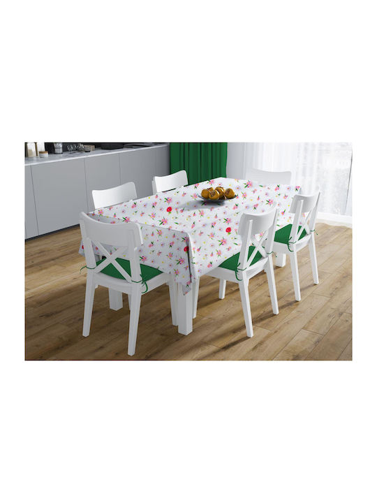 Tablecloth Stain Resistant Set 2pcs Daisies 463 White-pink 140x220cm