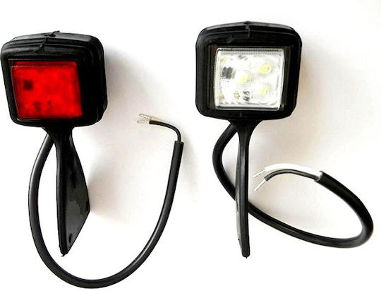 Lumină de poziție laterală pandantiv 6 LED SMD roșu-alb 12v24v multi-voltaj tip claxon Horpol