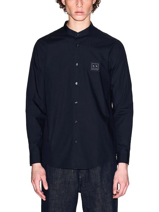 Long-sleeved Cotton Shirt Blue