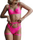 Helianthi Fuchsia 4-Piece Lingerie Set Underwire Garter Belts