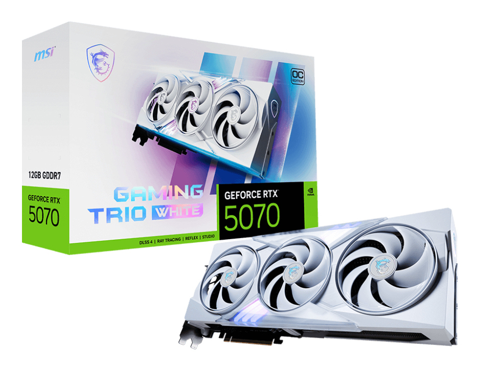 MSI GeForce RTX 5070 12GB GDDR7 Gaming Trio OC White Κάρτα Γραφικών