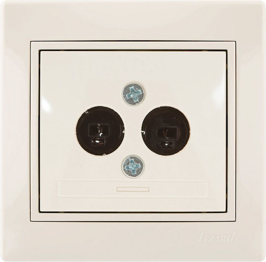 Lezard Hi-fi Socket 2 Outputs Cream Mira Complete 701.0303182