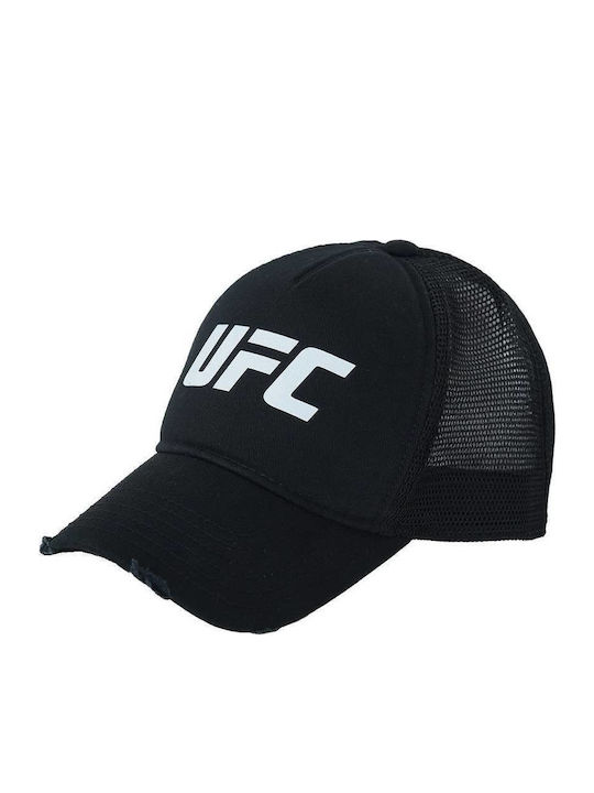 Черна шапка UFC с бяло лого 26084 H&S