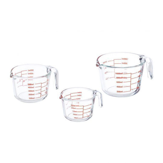 Relaxdays Γυάλινος Δοσομετρητής Κουζίνας 250ml 3τμχ