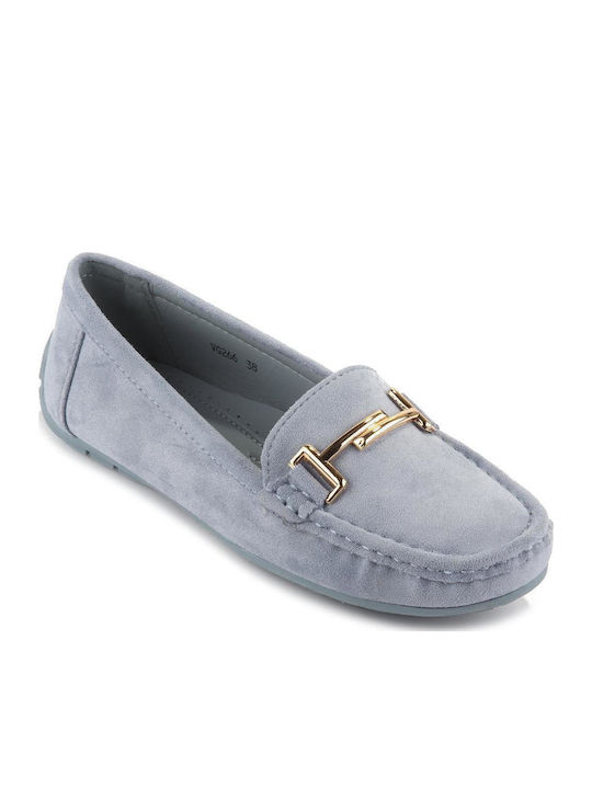 Fshoes Women's Moccasins in Blue Color