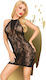 Penthouse Cautious Cat Mesh Dress Black