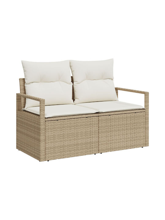 Zweisitziges Sofa Außenbereich Rattan mit Kissen 55x55x37cm
