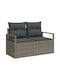 Zweisitziges Sofa Außenbereich Rattan mit Kissen 55x55x37cm