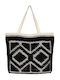 Aquablue Stoff Strandtasche Schwarz