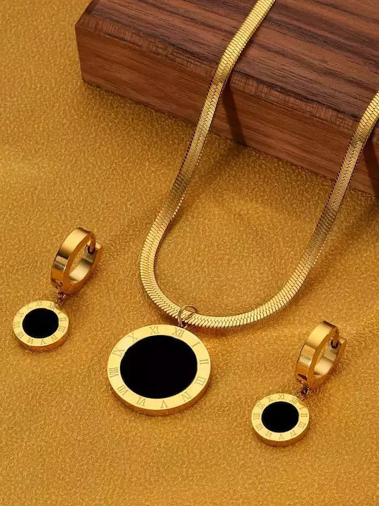 Set with Necklace & Earrings Gold Plated