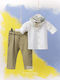 Angel Wings Baptism Suit for Boys Linen White 4 Pieces