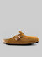 Suede Mules με Τακούνι σε Καφέ Χρώμα