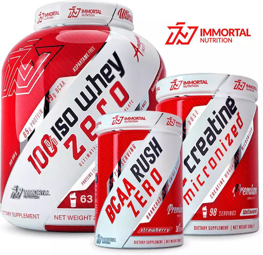 Immortal Pack Iso Whey Zero 2000gr + Epic Creatine 500gr + Bcaa Rush Zero 300gr Chocolate & Strawberry