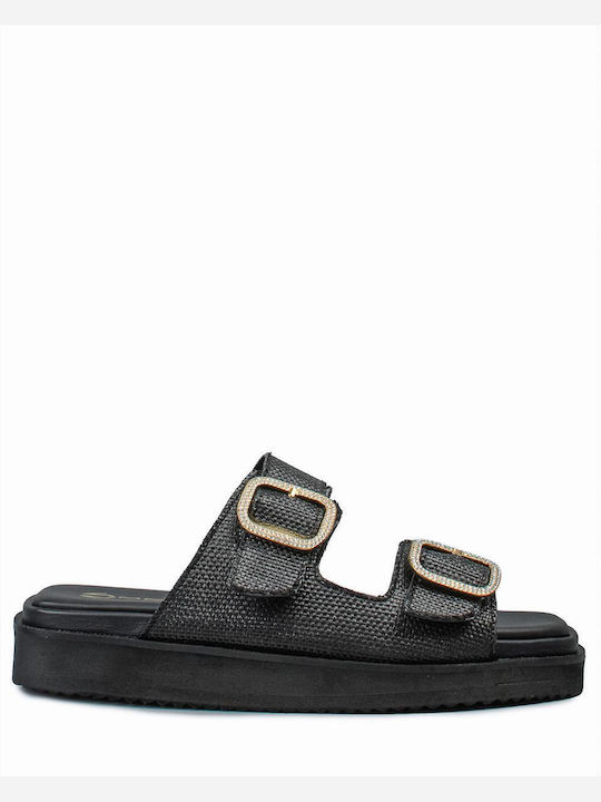 Mourtzi Sandale Casual Damă Flatforme Negre